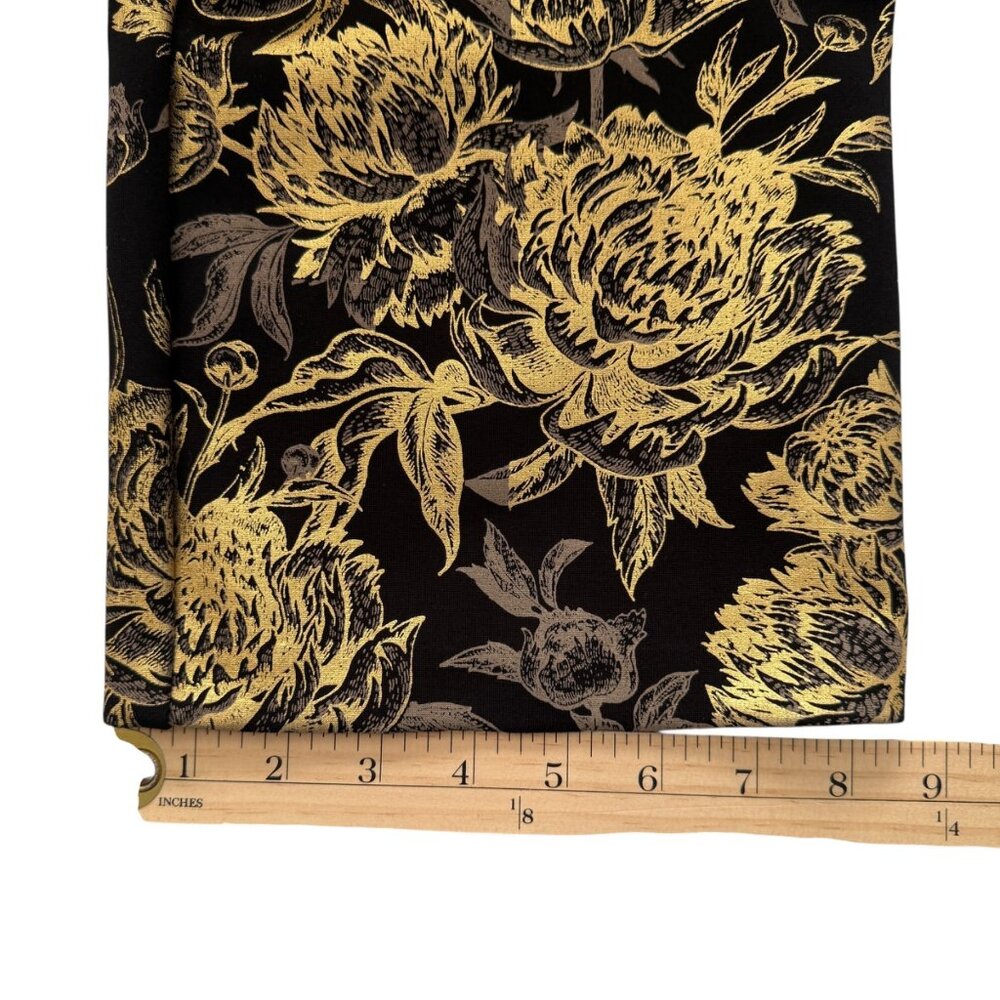 Soft Surroundings Mini Boot Cut Moonstruck Gold Metallic Floral Pull On Stretch - Picture 11 of 13